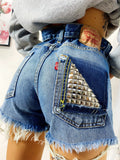 Short Levi’s Vintage bagno scuro con borchie