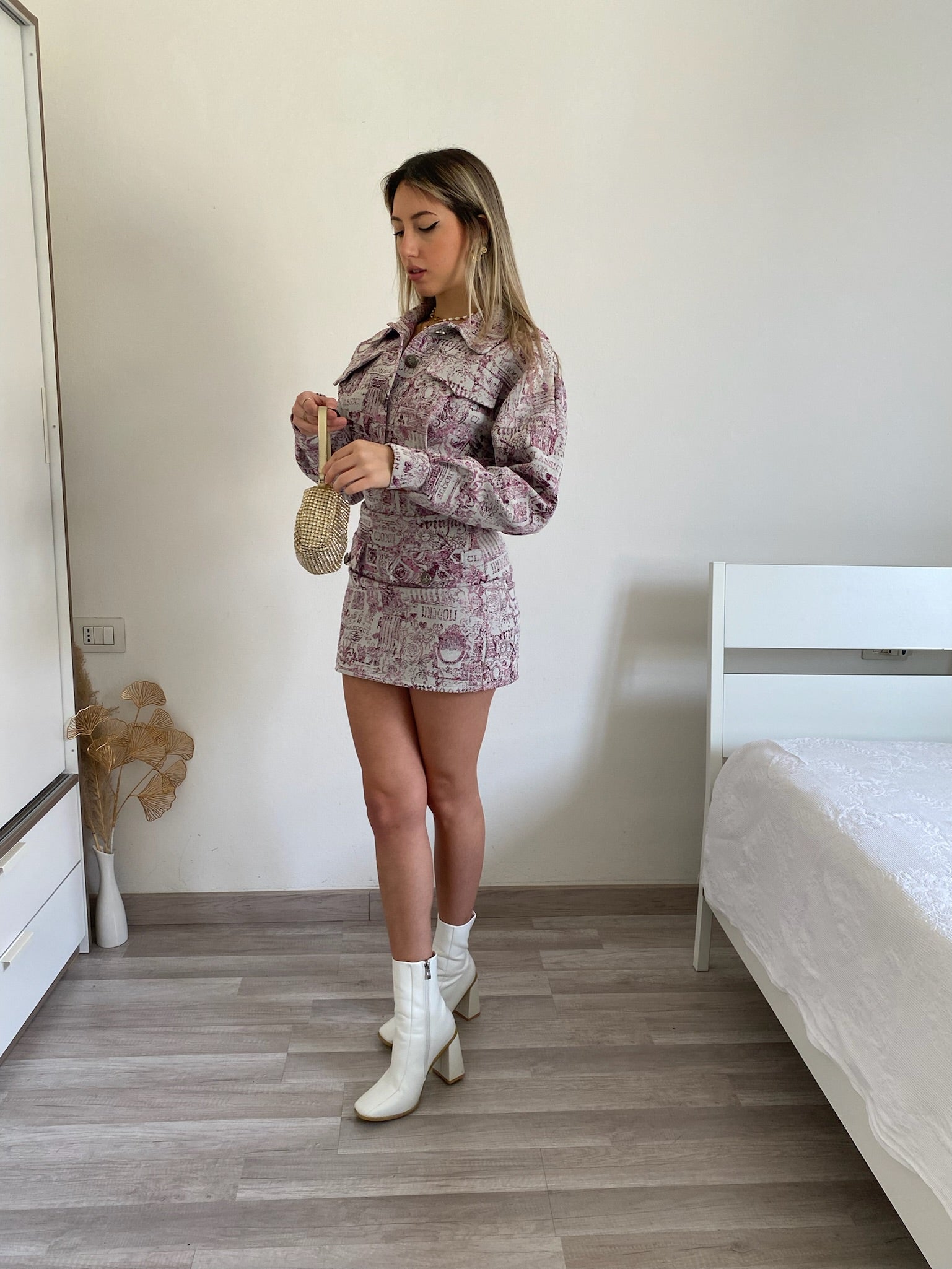 Completo giacca e gonna Fuxia