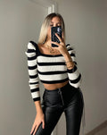 Maglioncino crop a righe