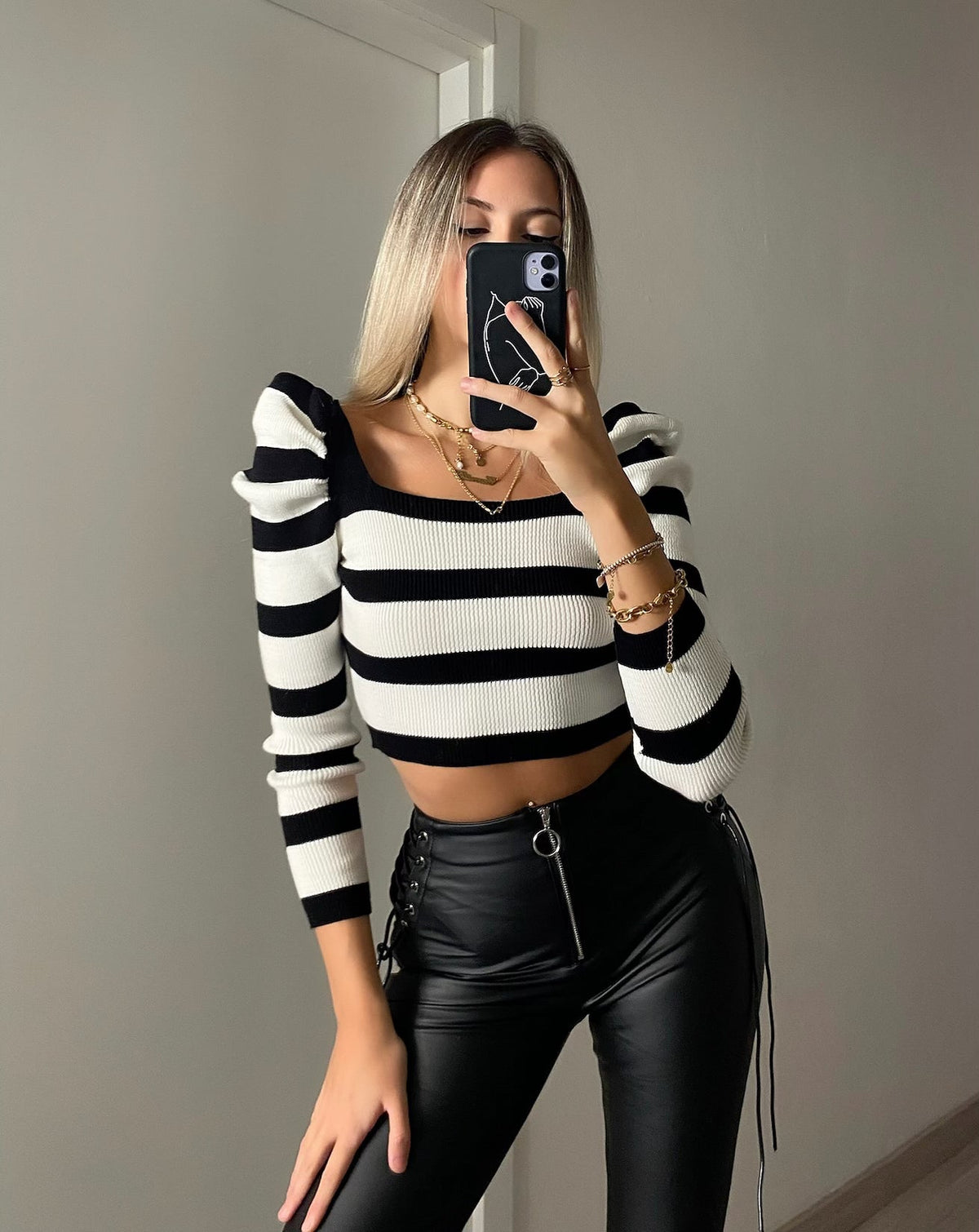 Maglioncino crop a righe