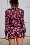 Completo camicia e short a fiori