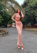 Completo rosa polvere top e gonna Jasmine