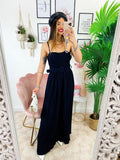 Tuta da evento con pantalone a pieghine