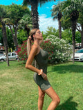 Abito aderente verde militare