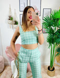 Completo verdeacqua pantalone e top