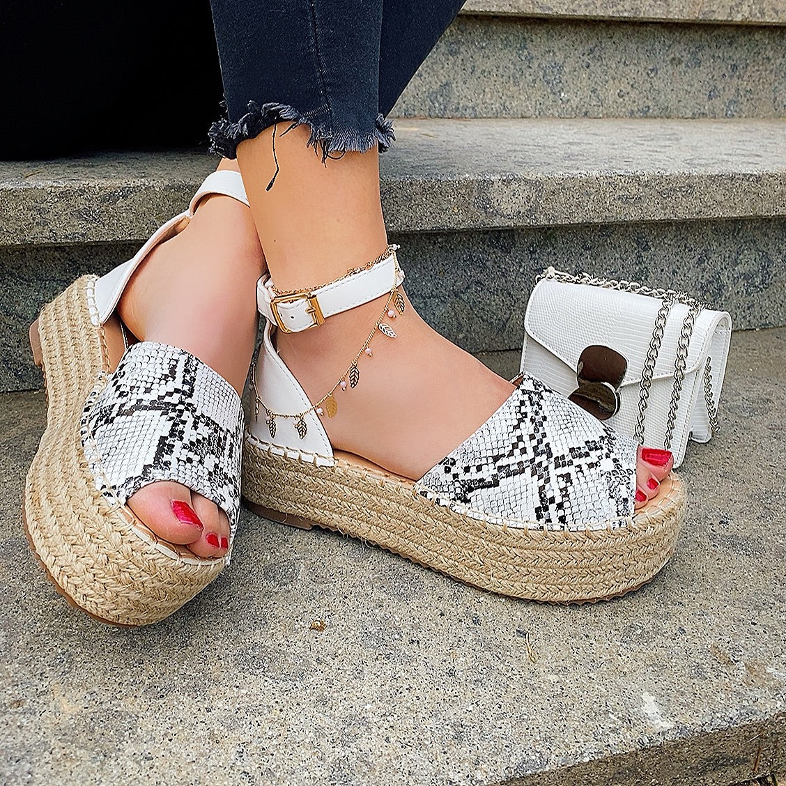 Espadrillas animalier white