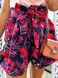 Short a fiori Fuxia con fiocco
