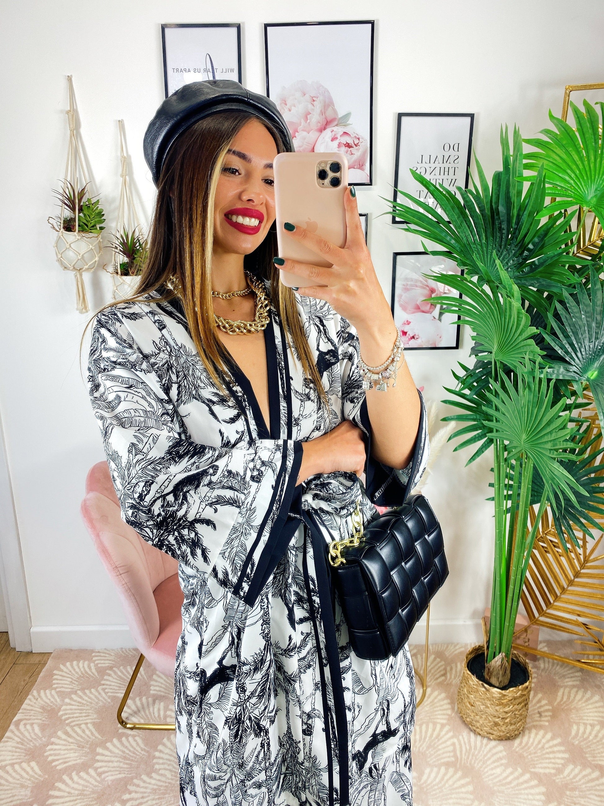 Set kimono e pantalone a zampa
