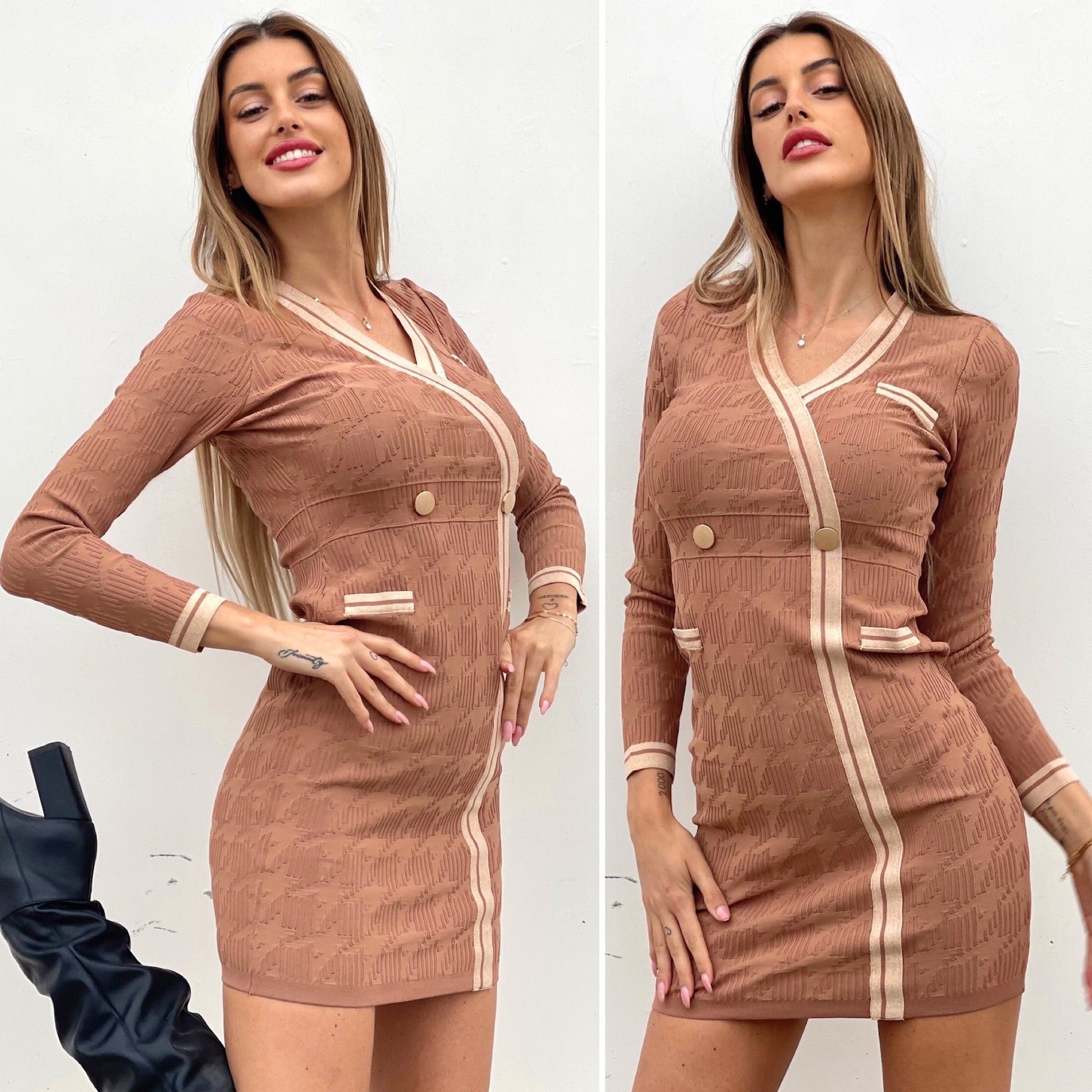Abito in maglia a trama nude