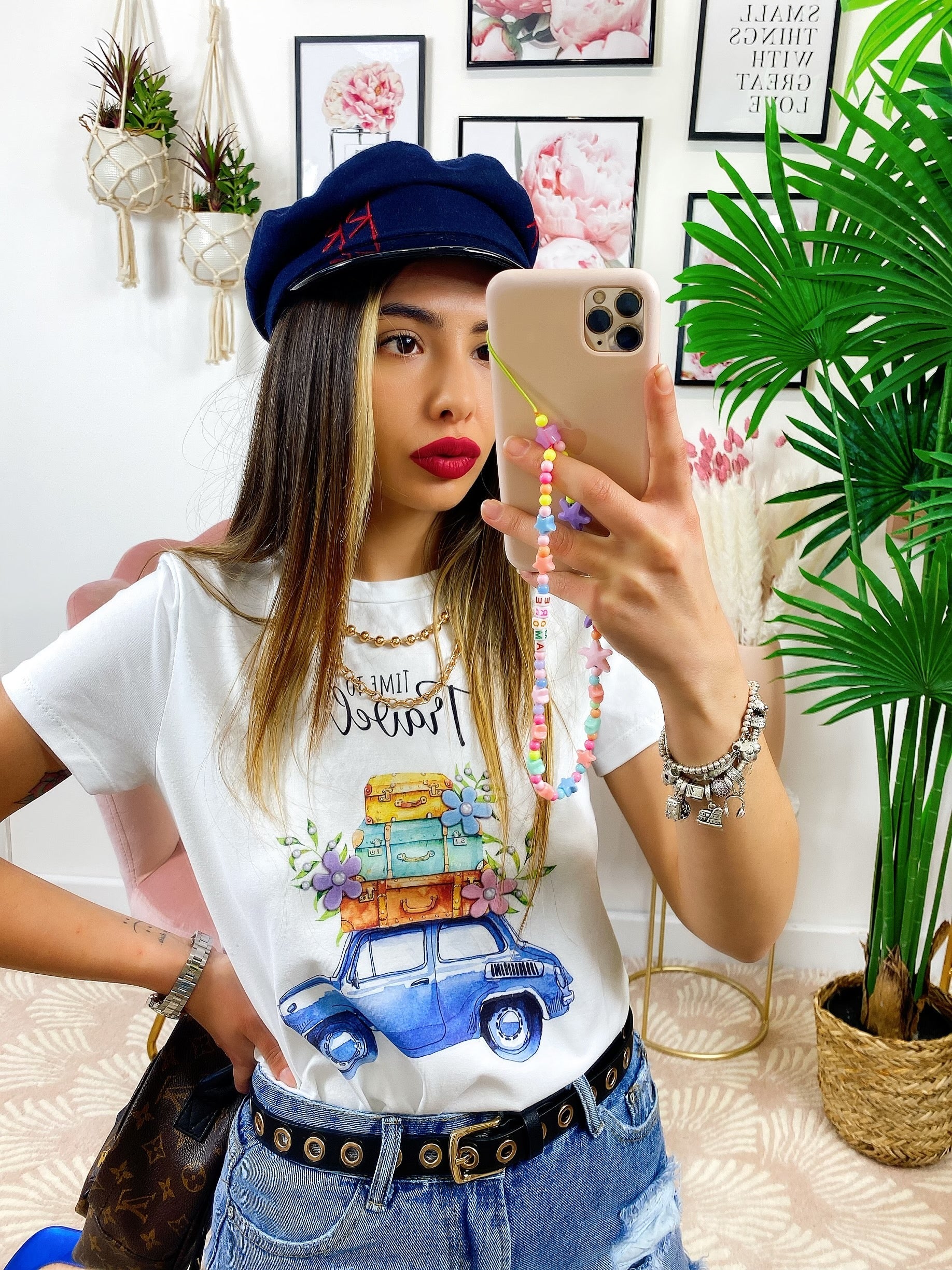 T-shirt con stampa Travel