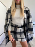 Gonna in tweed bianco nero