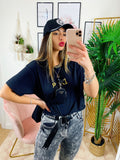 T-shirt con stampa D Nera