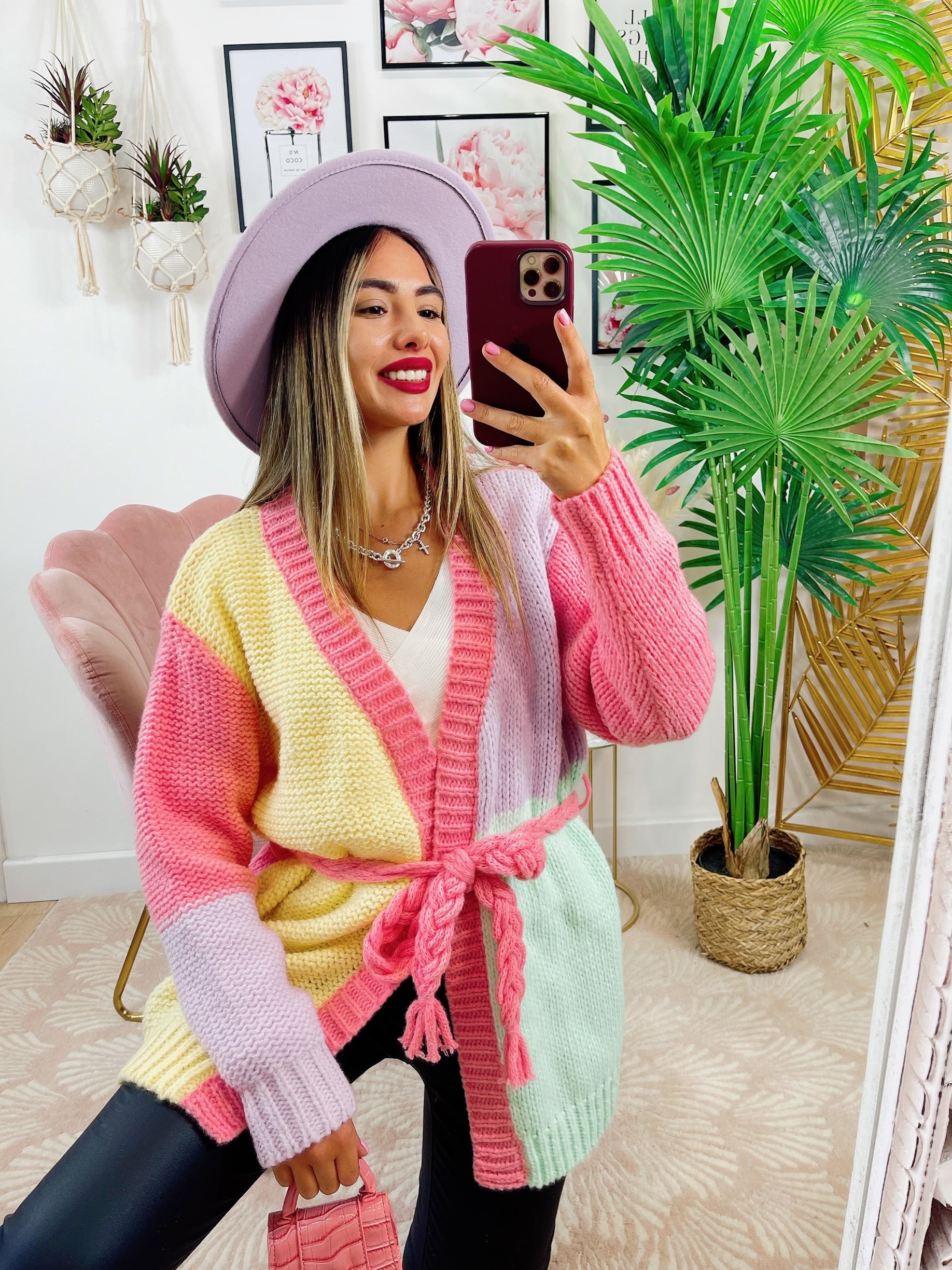 Cardigan Rainbow rosa quality