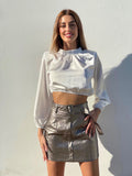 Top in raso bianco
