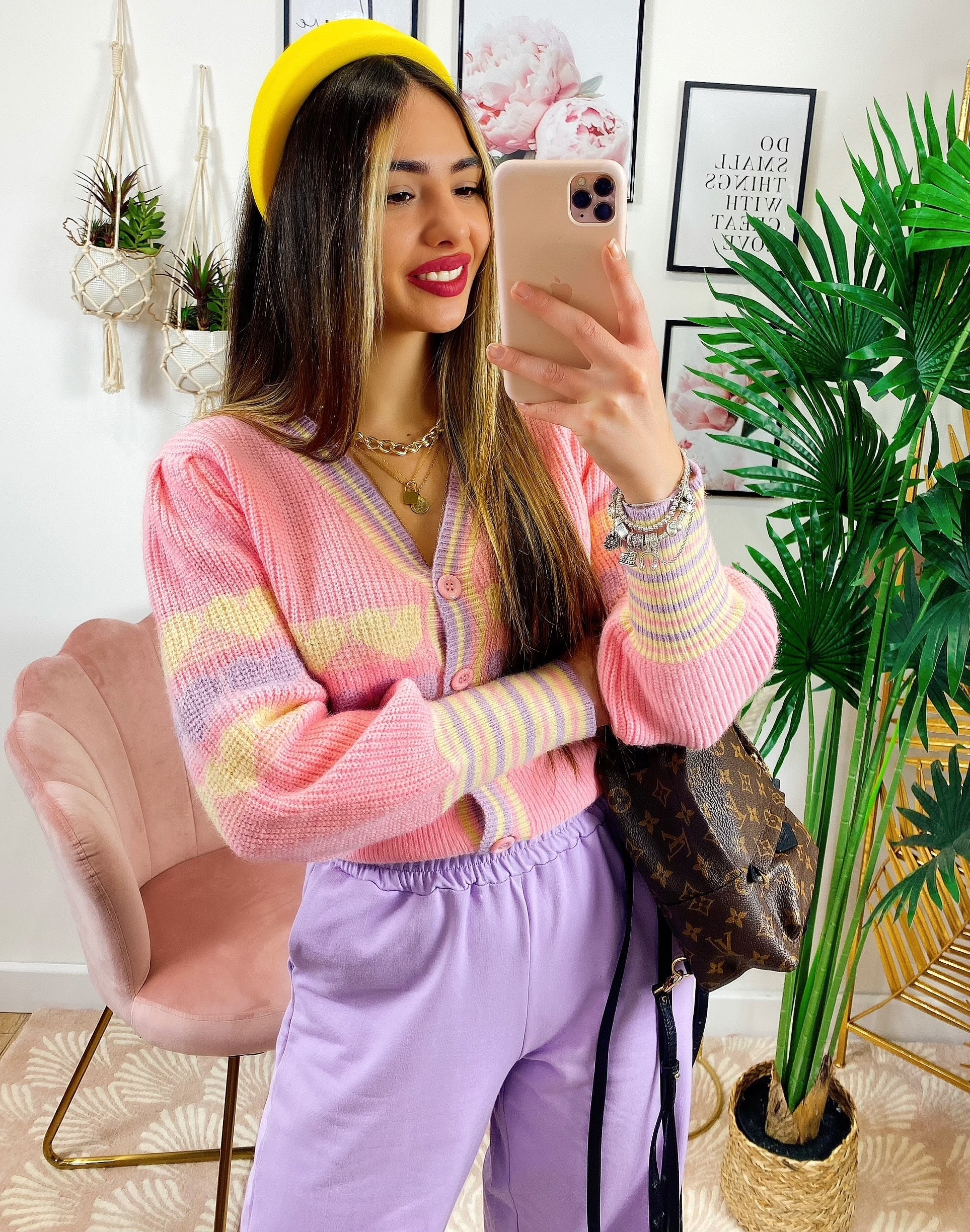 Maglioncino con Cuori Rosa e lilla