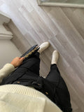 Pantalone aderente nero con cintura