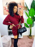 Abito in maglia bordeaux
