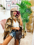 Giacca a quadri Marrone e beige