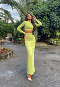 Completo verde mela top e gonna Jasmine