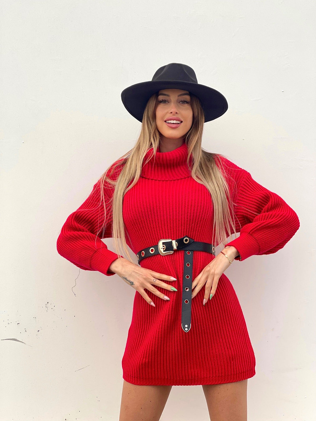Maxi maglione rosso