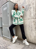Cardigan influencer verde Top quality