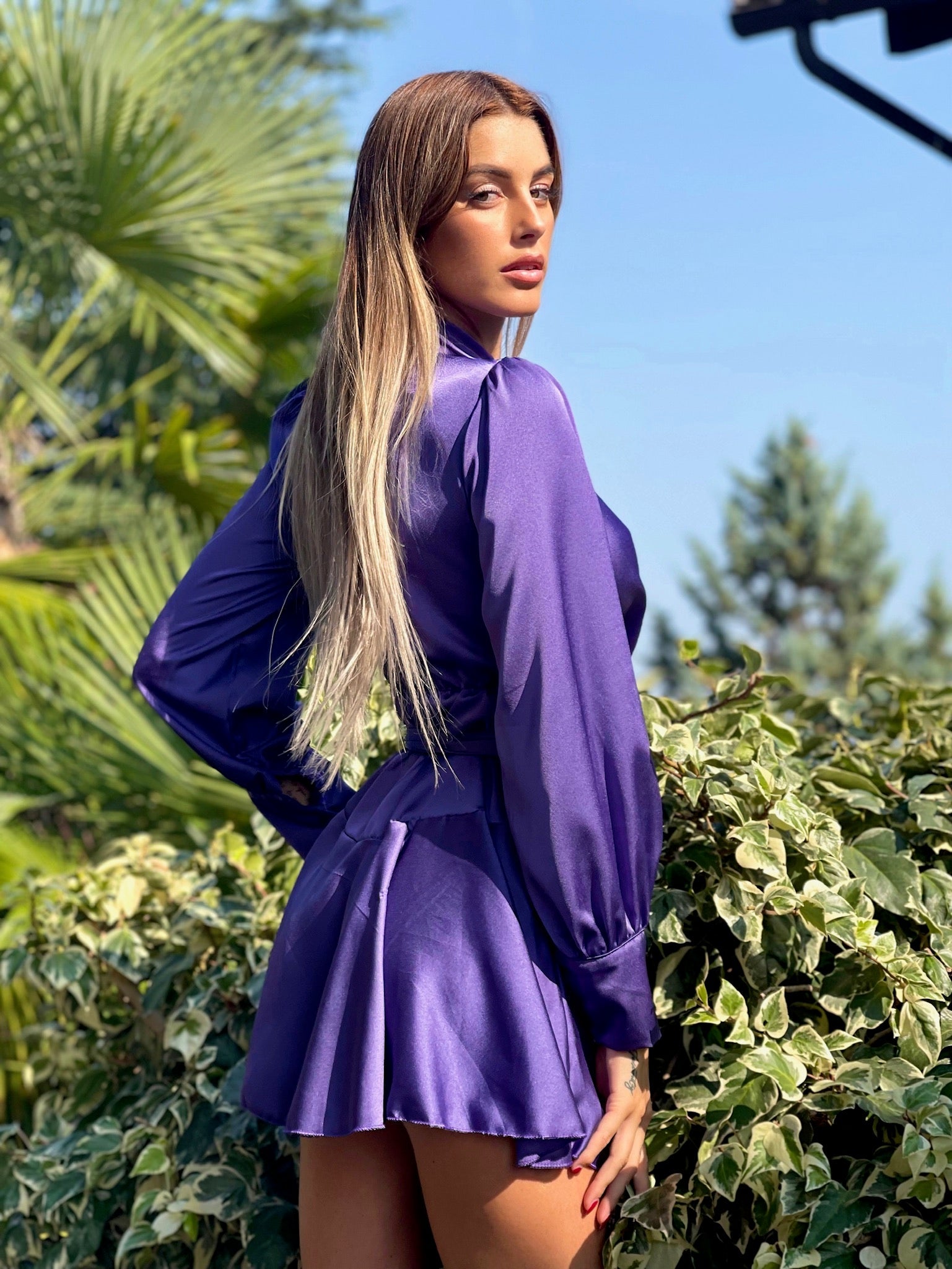 Abito in raso purple