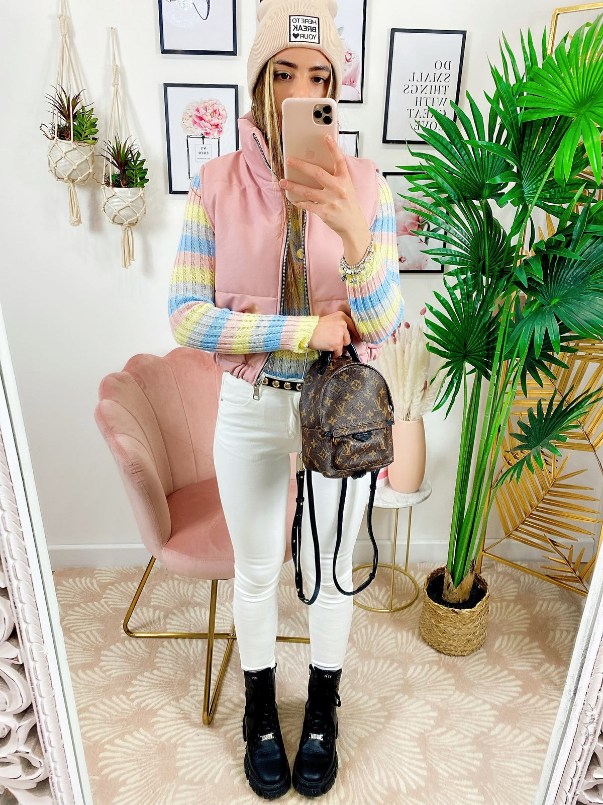 Bomber in ecopelle smanicato Rosa
