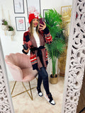 Cardigan con frange Rosso Nero