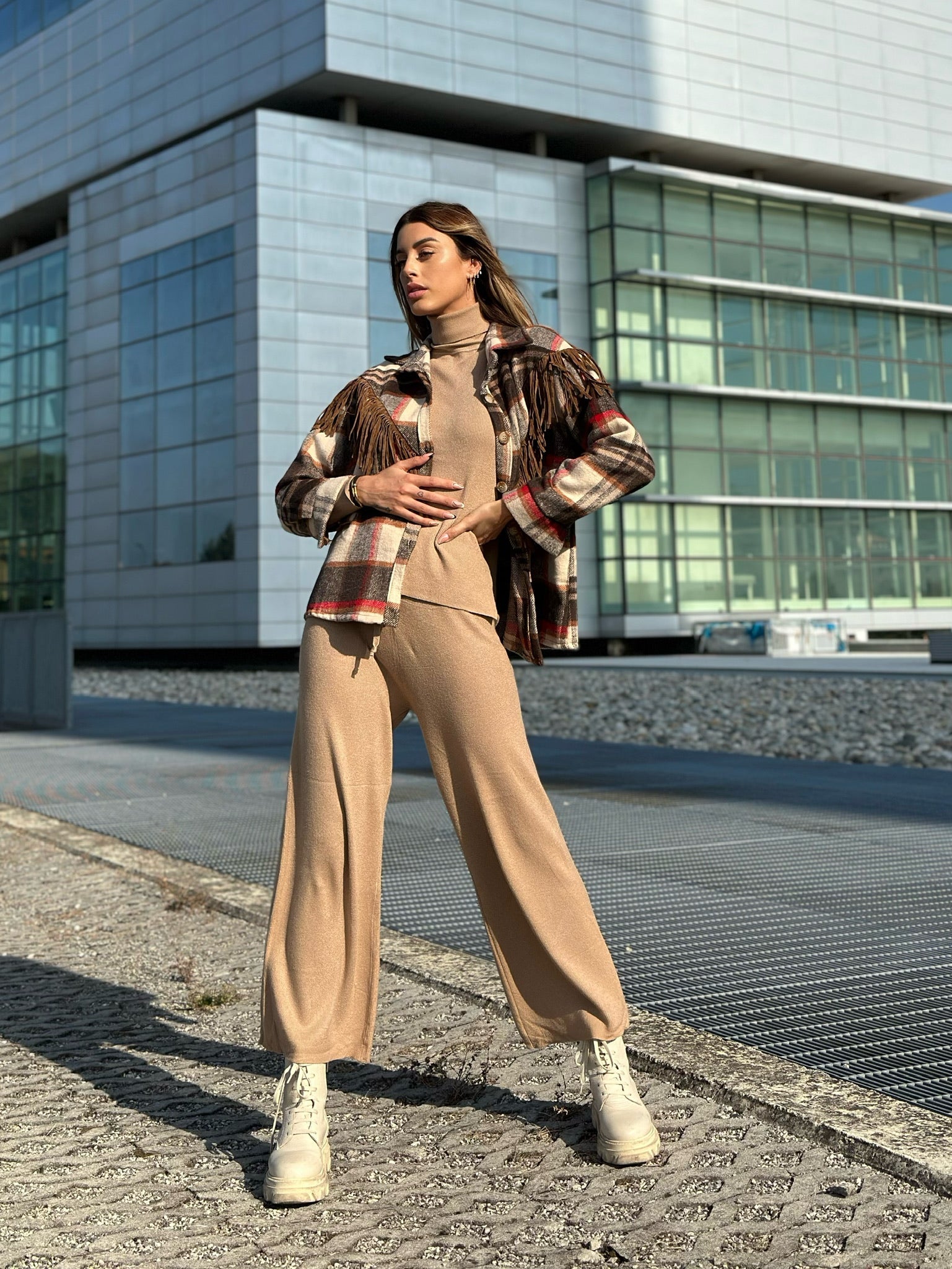 Giacca con frange nude