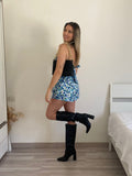 Tutina a fiori verde azzurro