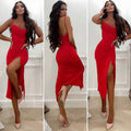 Abito aderente midi Rosso