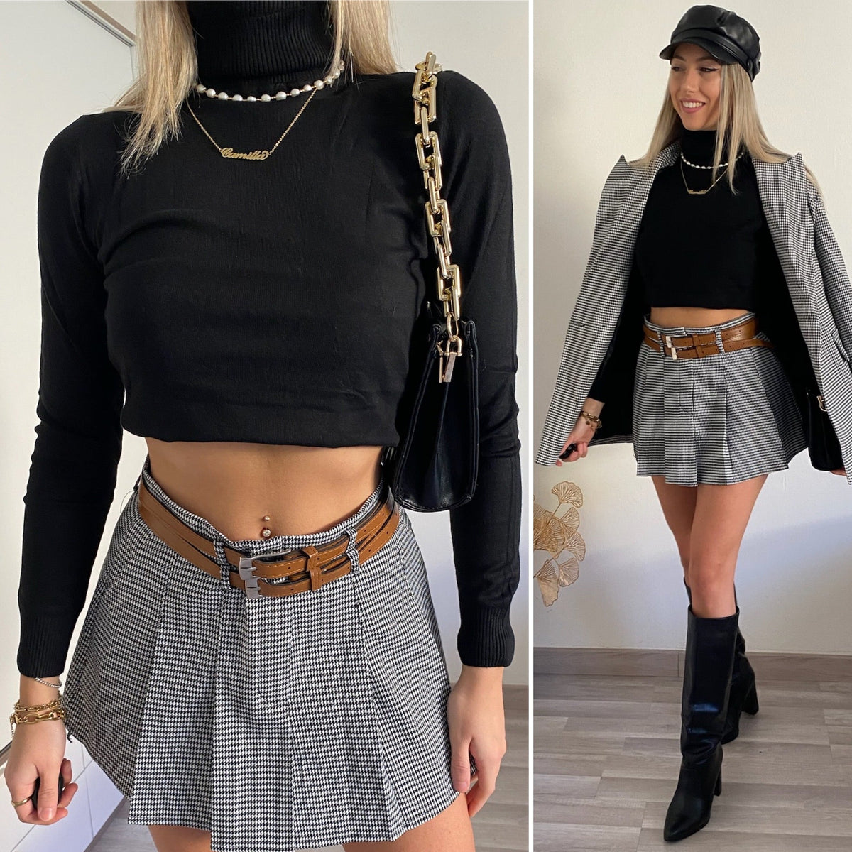 Dolce vita nero in lana lungo