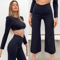 Pantalone con frange in strass