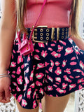 Short maculato con dettagli Rosa