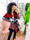Cardigan Rosso con frange e cinta
