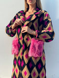 Cappotto a rombi fuxia