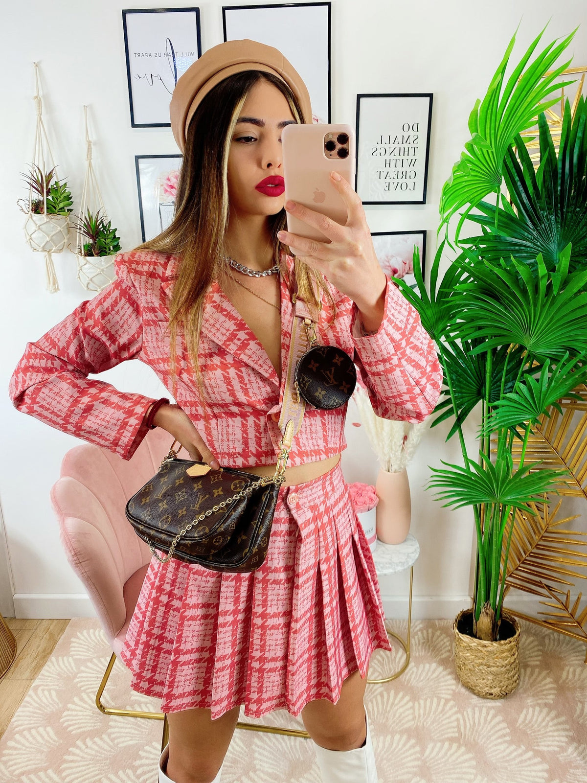 Completo Giacca Corta e Gonna Rosa