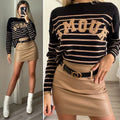 Maglione Amour Camel e nero
