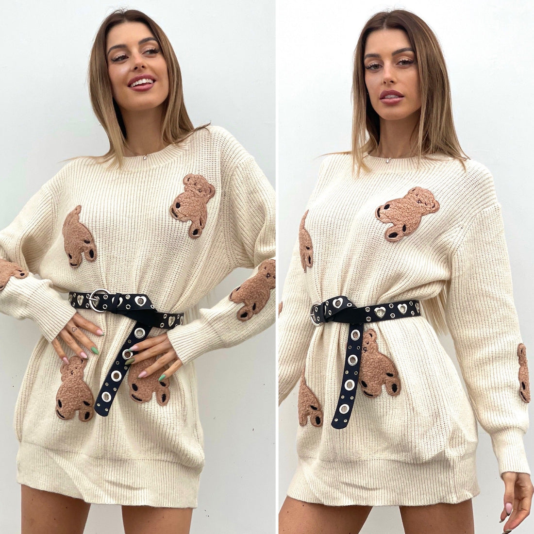 Maxi maglione panna Teddy
