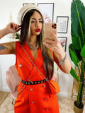 Tutina a Blazer con borsetta arancio