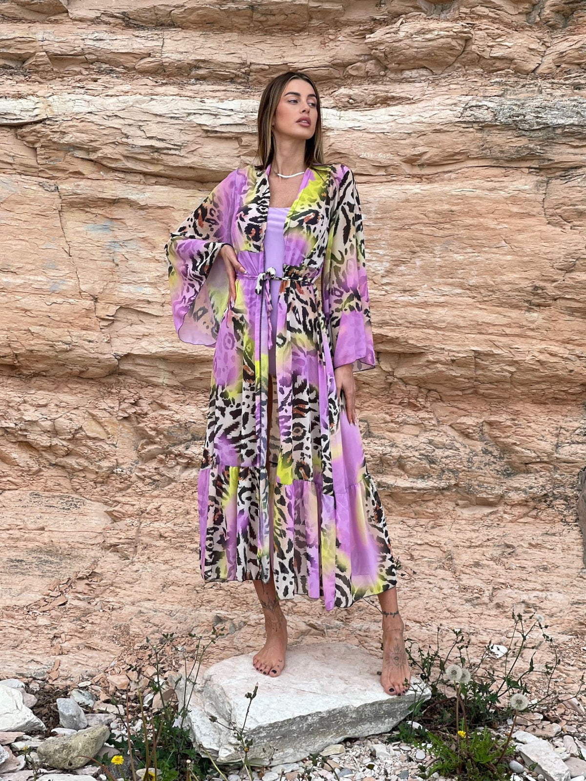 Kimono animalier lilla