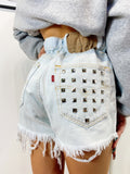 Short Levi’s Vintage con Borchie bagno chiaro