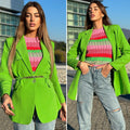 Blazer verde fluo con cintura