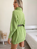 Maxi maglione top quality collo alto menta