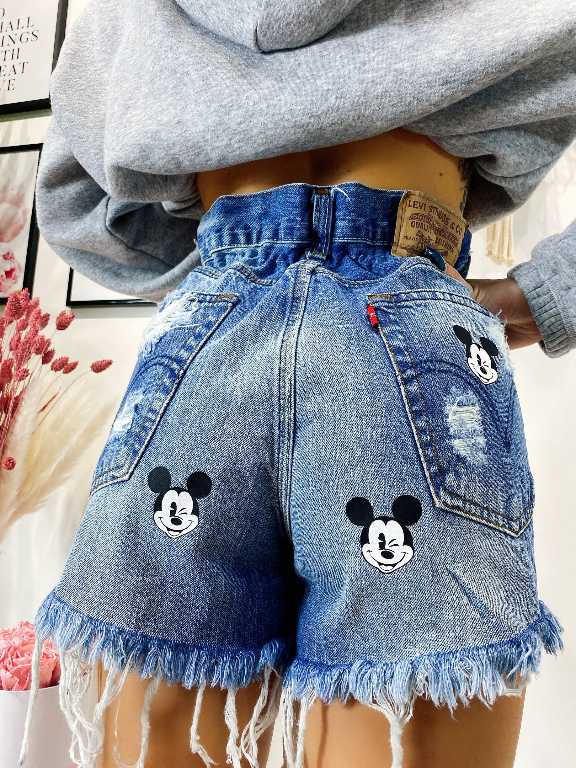 Short Levi’s Vintage con stampa topolino bagno medio