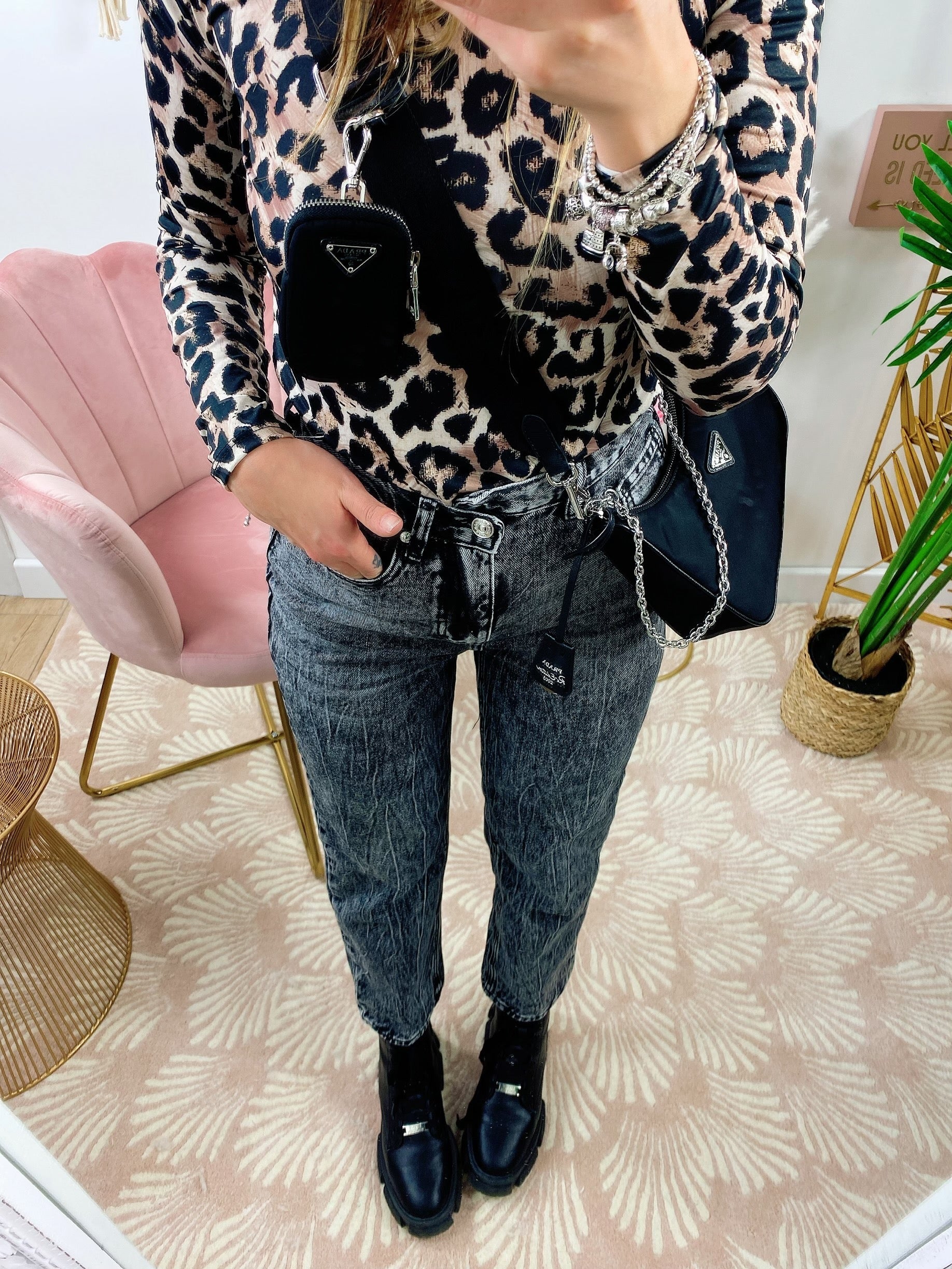 Jeans Bottone asimmetrico Grigio