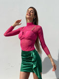 Camicia velata con corpino Fuxia