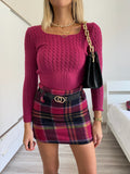 Maglioncino a trecce Fuxia