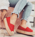 Espadrillas in eco-pelle rosse