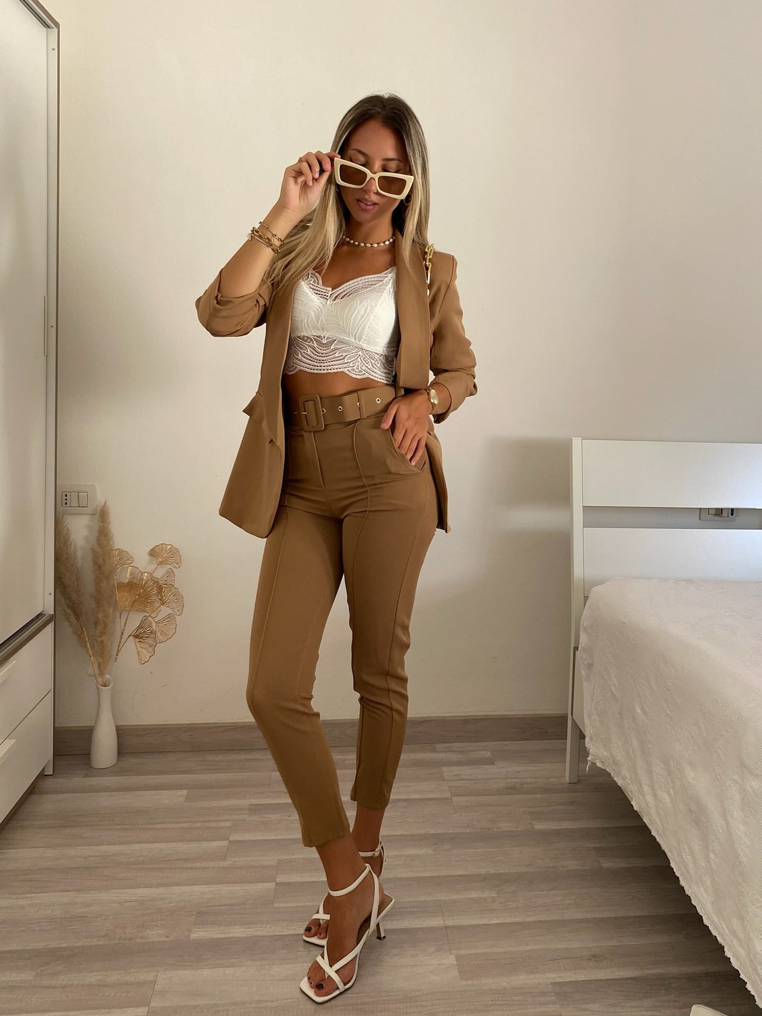 Completo giacca e pantalone Camel
